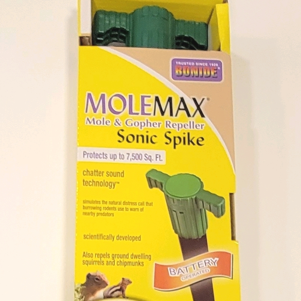 New. Bonide Molemax Mole & Gopher Repeller Sonic